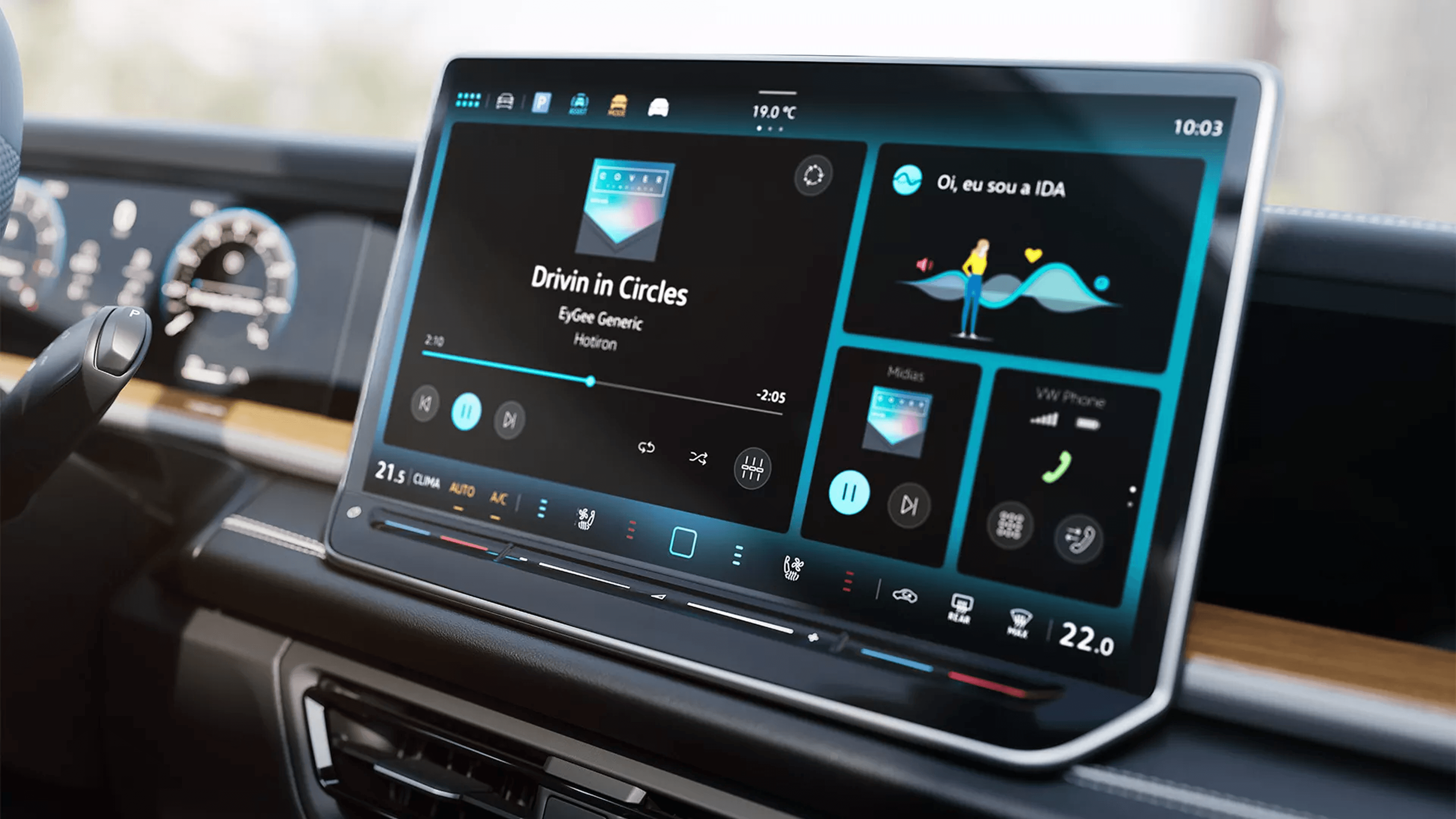 Central multimídia de 15 polegadas do Novo Tiguan R-Line