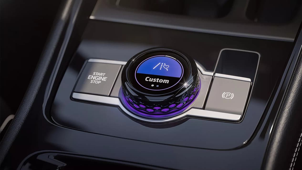 Seletor de experiências no console central do Novo Tiguan R-Line